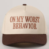 On My Worst Behavior Trucker Hat | Black