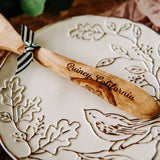 Newnan Georgia Olive Wood Serving Spoon & Towel Gift Set
