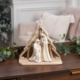 Christmas Holy Family & Tree Decorative Figurine
