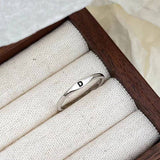 Initial Letter Stackable Band Ring | Silver