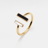 Mother Of Pearl Agate Statement Ring: Gold