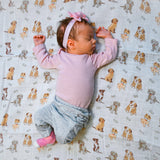 Baby Muslin Swaddle Blanket: Woof Woof