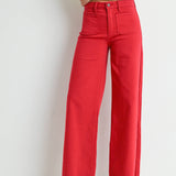 Isabella Wide Leg Jeans | Red