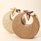 Round Straw Braided Circle Bag