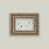 Horse Sketch Framed Antique Art
