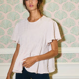 Ruffle Tiered Babydoll Textured Top