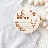 Birth Announcement Wood Stat Plaque