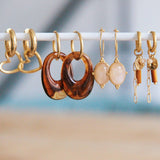 Open Heart Gold Hoop Earrings
