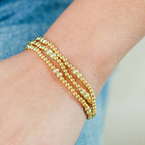 Stretch Bead Bracelets with Textured Large Bead Accents