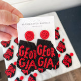 Georgia Red & Black state outline earrings 