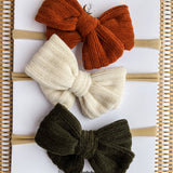 Baby Bow Headband Set - Corduroy