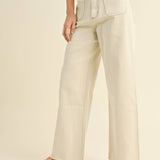 Straight Wide Leg Pants with Front Pockets