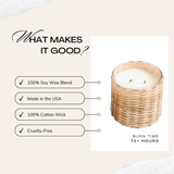 Coconut Rose' 2 Wick Handwoven Candle