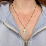 White Enamel Cross Necklace