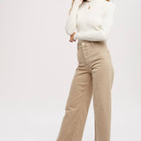 Essential Rib Turtle Neck Pullover | Cream