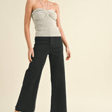 Straight Wide Leg Denim Pants: Multiple Colors