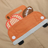 Light Brown Pumpkin Football Truck Overalls
