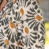 Ruffled floral V Neck and Trim Detail Printed Top