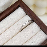 Initial Letter Stackable Band Ring | Silver