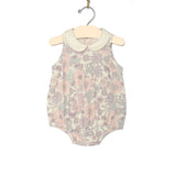 Round Collar Romper | Vintage Floral