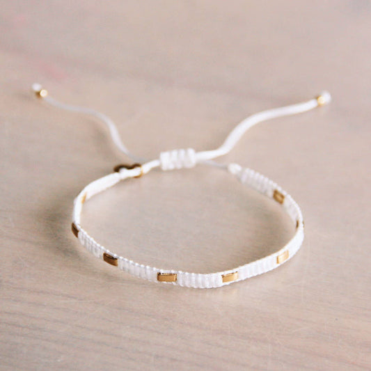 White Weaving Bracelet