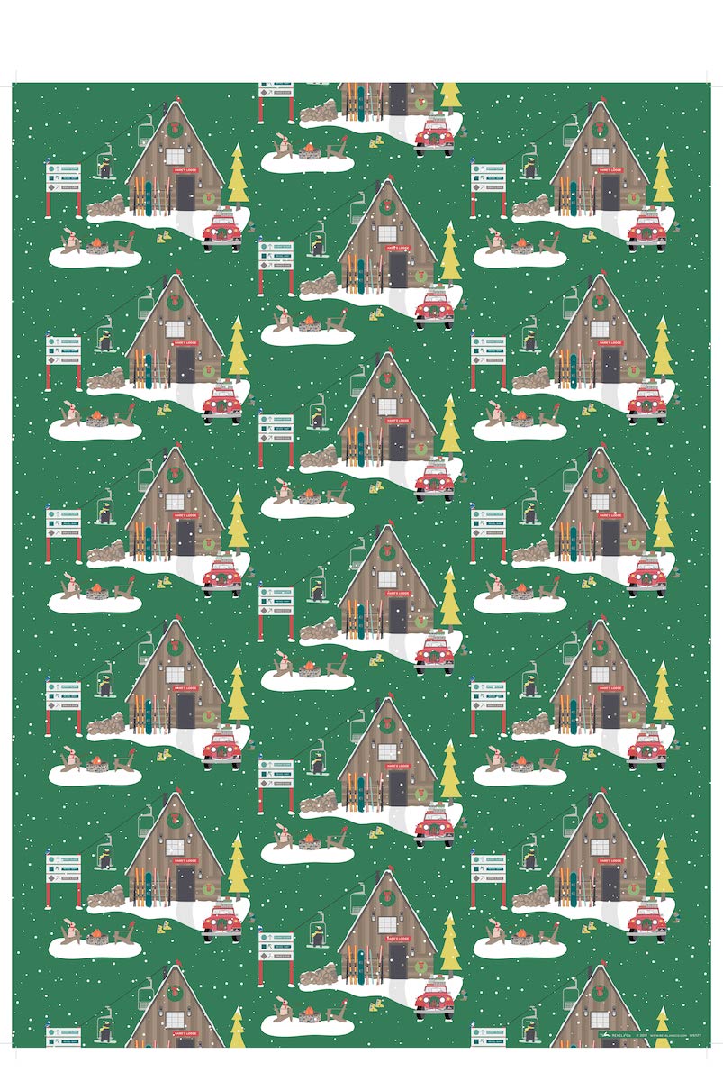 Hare's Lodge Christmas Gift Wrap Roll