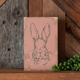 Spring Rabbit Easter Bunny Block Sign