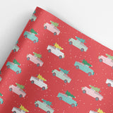 Holiday Trucks Christmas Gift Wrap Roll