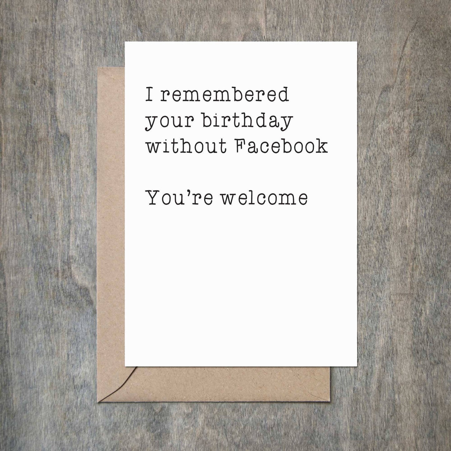 Remembered Birthday Without Facebook Birthday Card