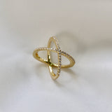 Jeweled Crisscross Ring