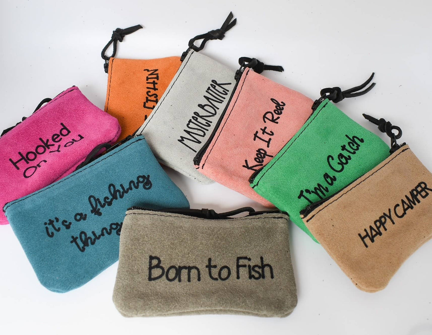 Happy Camper Theme Leather Word Pouch