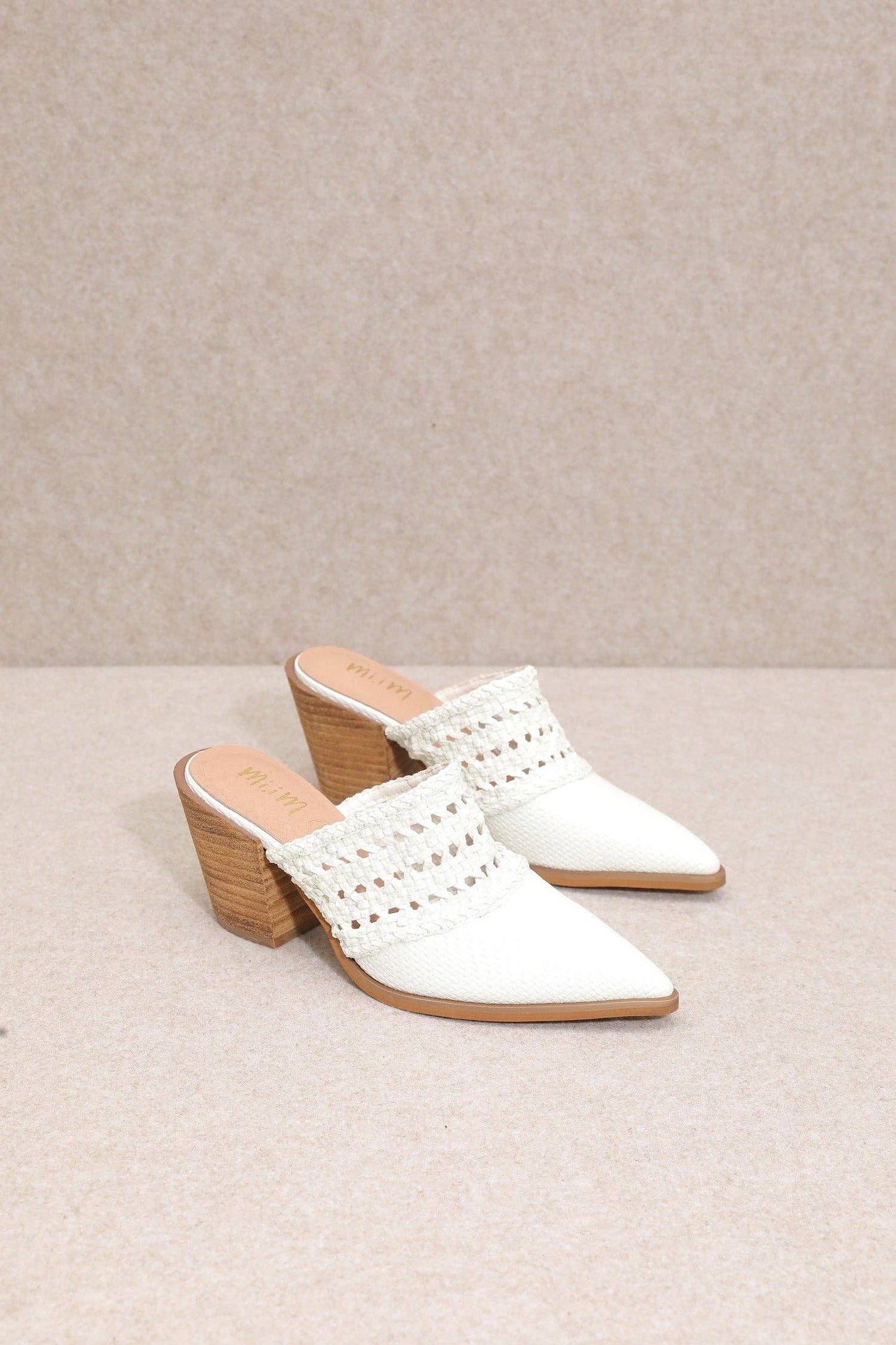 Coco White Leather Mules