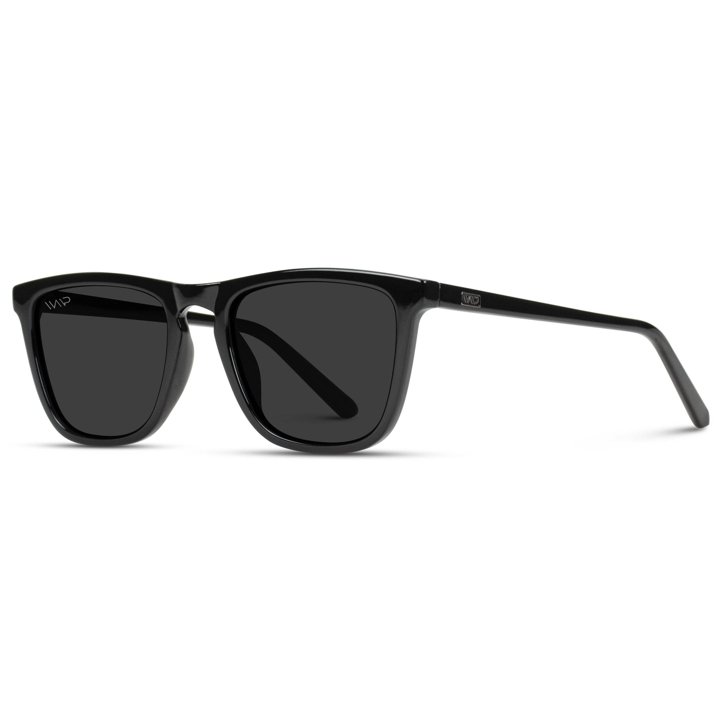 Wesley - Men Square Flat lens Sport Shape Elegant Sunglasses | Black / Black Lens