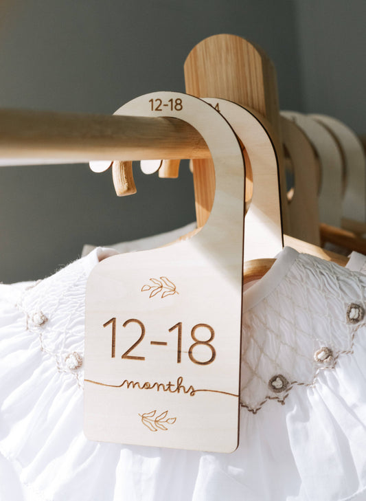 Wooden Baby Hanging Closet Dividers for Nursery Wardrobe- L