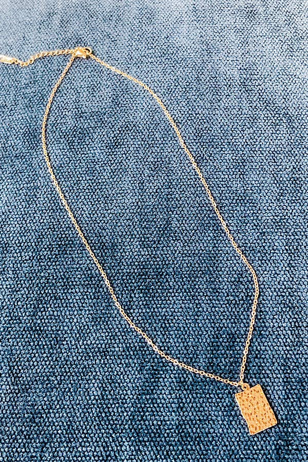 Natural Elements Necklace with Hammered Pendant