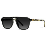 Emerson Retro Polarized Aviator | Black Beige Tortoise | Black Lens