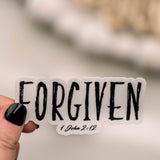 Forgiven Scripture Sticker