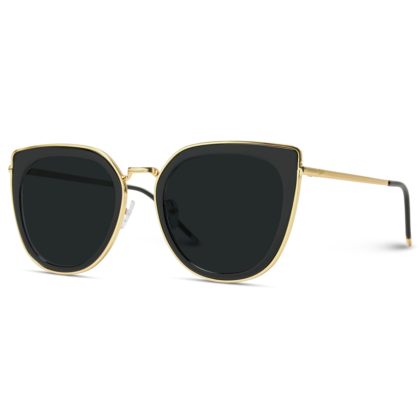 Shay Oversized Metal Frame Revo Cat Eye Sunglasses | Gold/Black