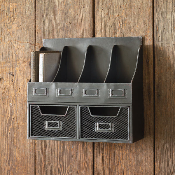 Four Pocket Organizer with Two Drawers