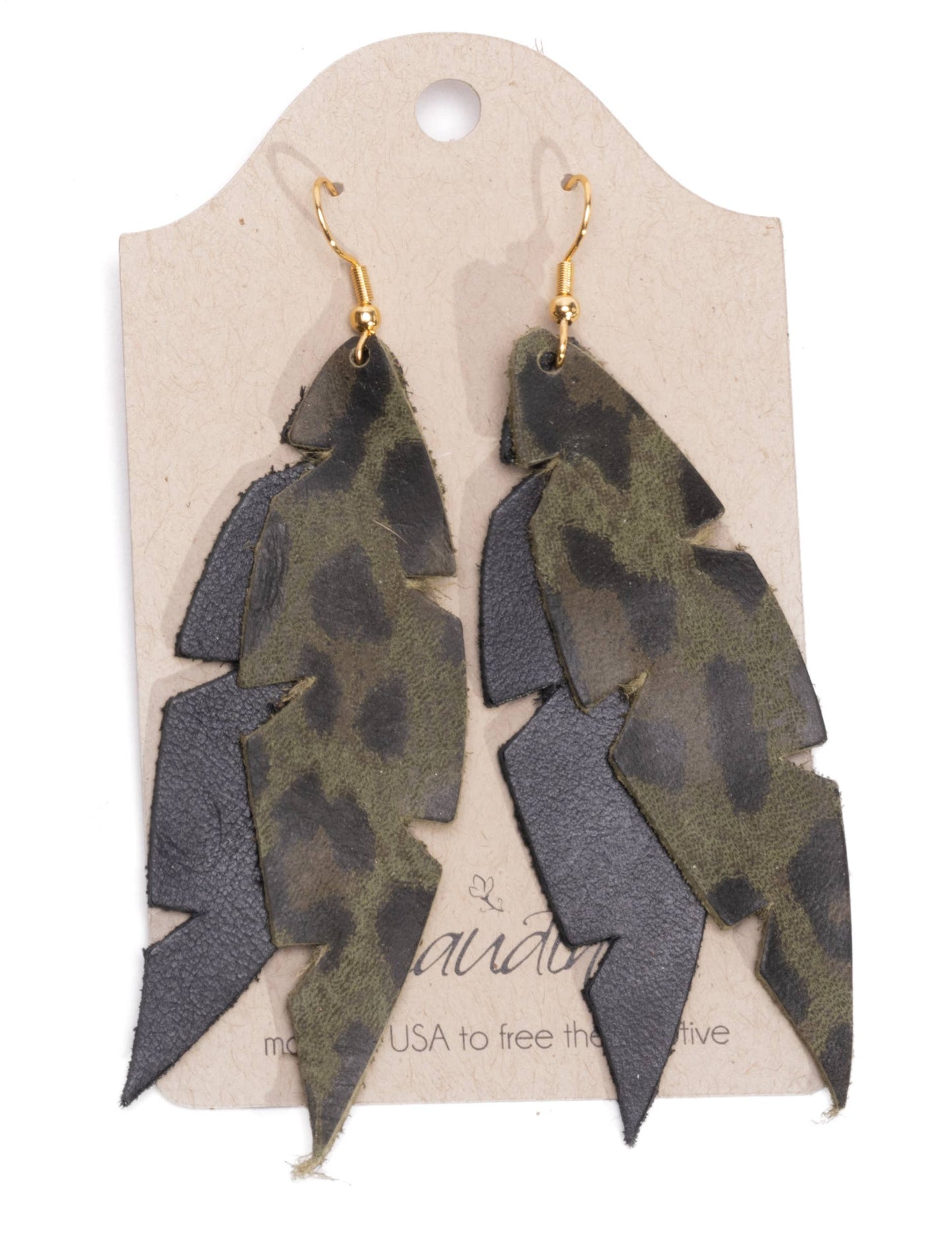 Dove Earrings | Cowhide & Leather Feather