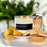 Peach Crates Candle ~ Peach Bourbon Recycled Glass