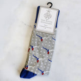 Men's Longhorn Socks Gray/Navy One Size