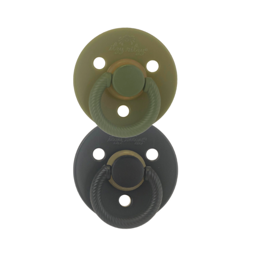 NEW Itzy Soother Camo/Midnight Natural Rubber Pacifiers