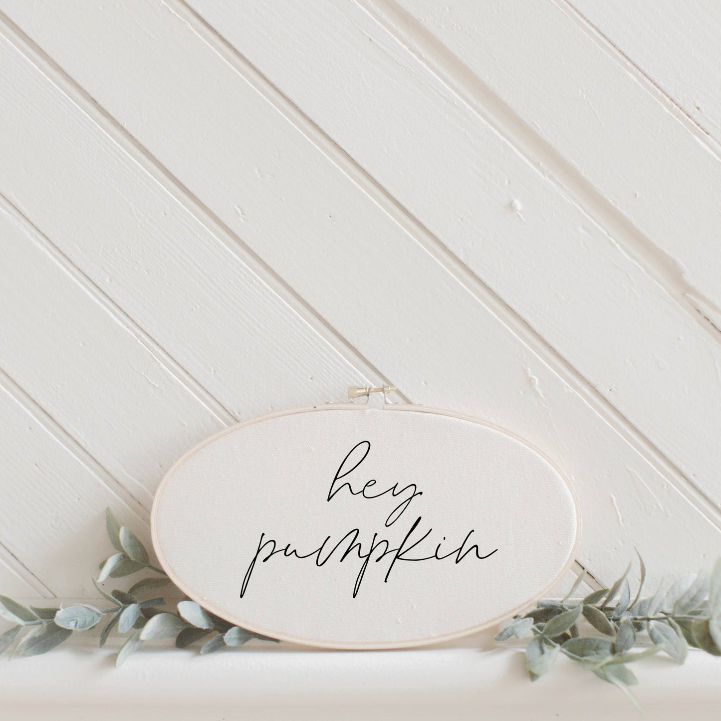 Hey Pumpkin Faux Embroidery Hoop