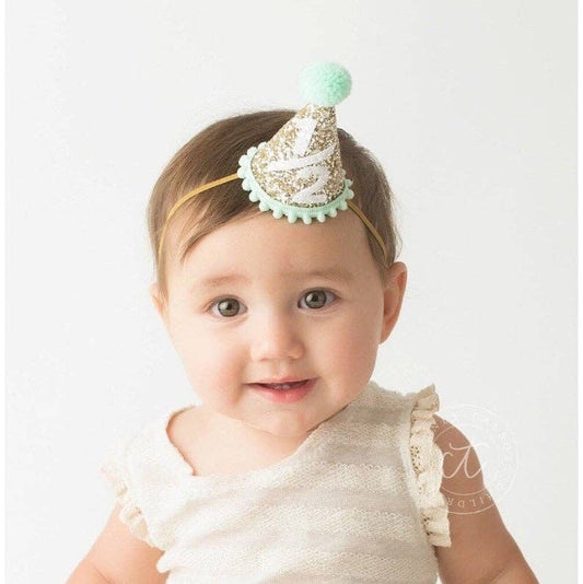 Pale Gold and Mint Party Hat