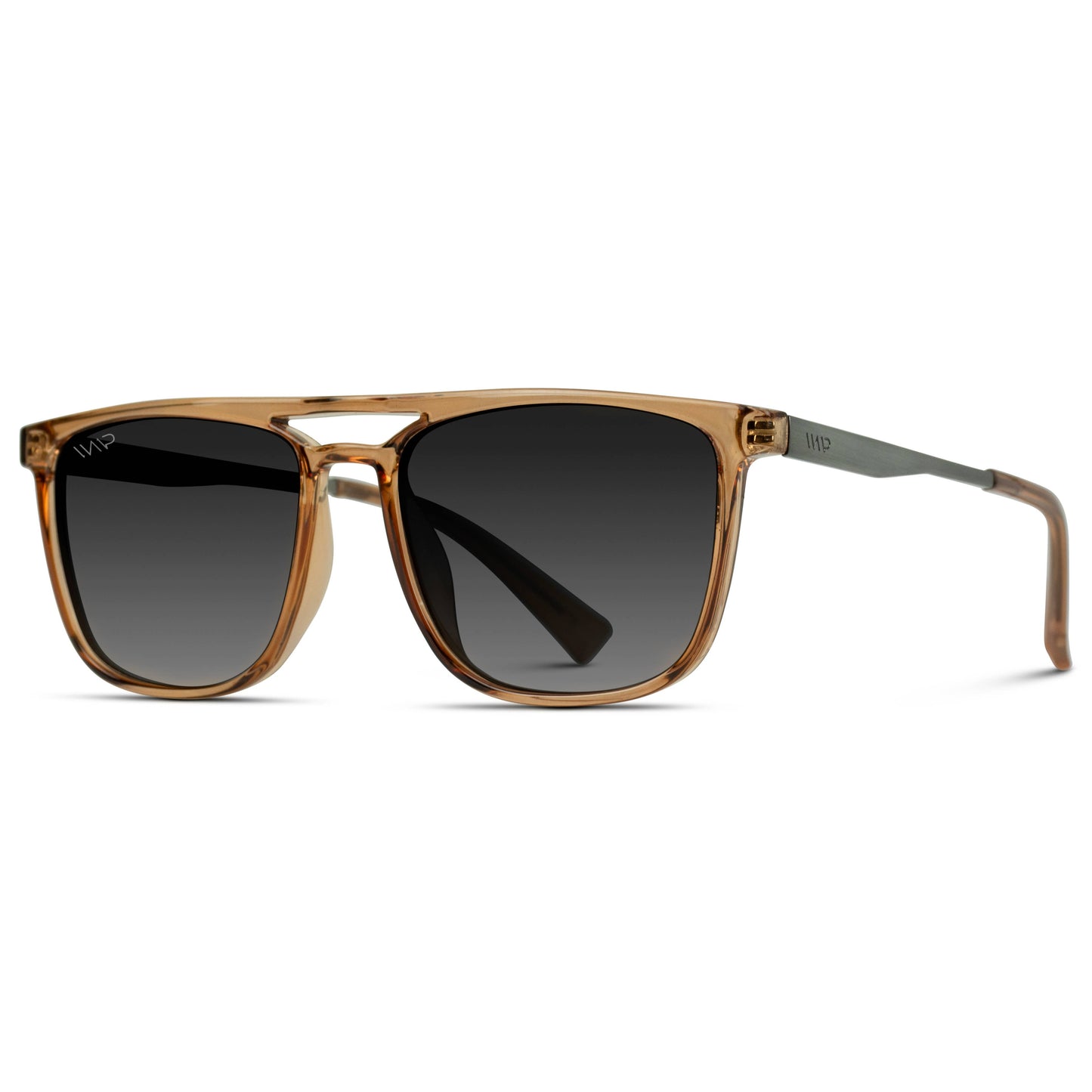 Lance - Premium Polarized Double Bar Sunglasses for Men | Crystal Brown / Black Gradient Lens