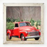 Chevy Truck With Trees l White Frame