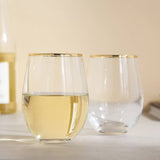 Gilded Stemless Wine Glass Set of 2