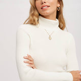 Essential Rib Turtle Neck Pullover | Cream