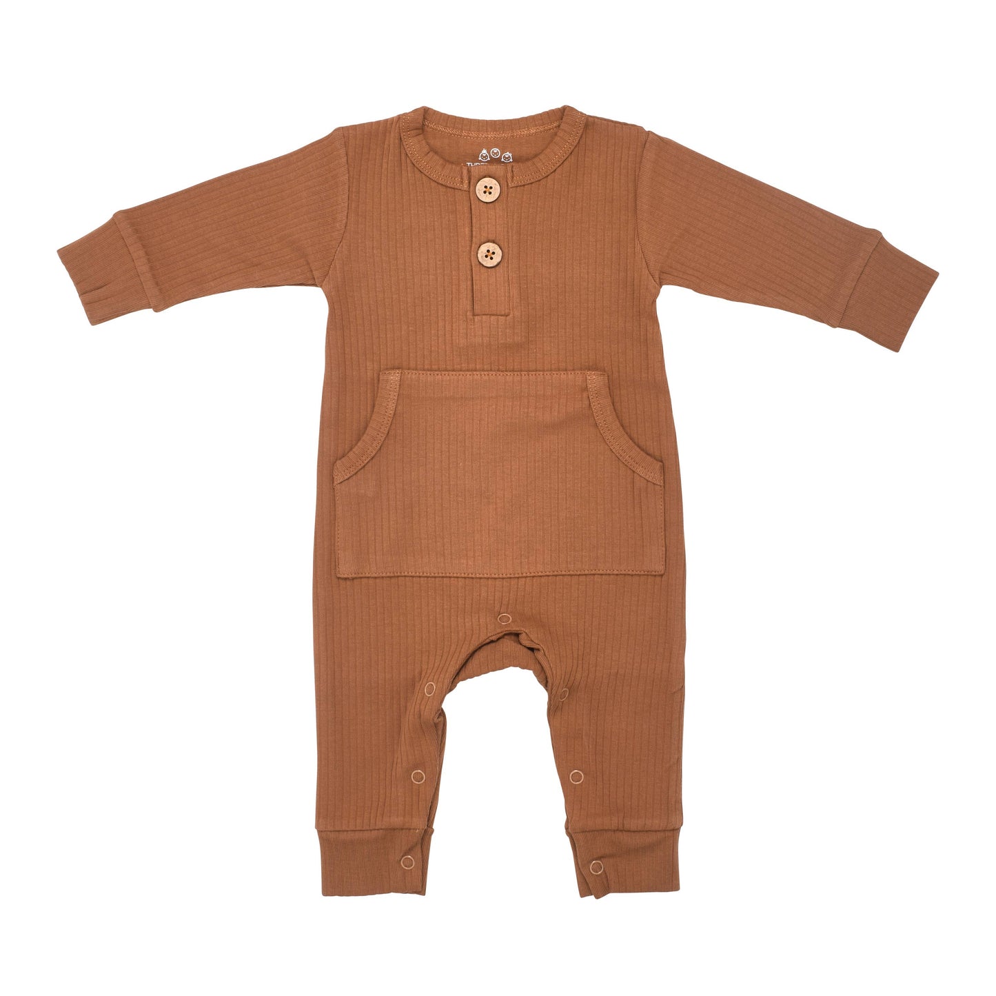 Baby Ribbed Playsuit with Pockets Clay
